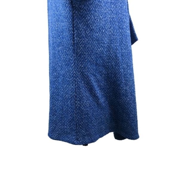 Karl Lagerfeld Paris Blue Open Front Drape Waterfall Cardigan Sweater Me… - Picture 4 of 7